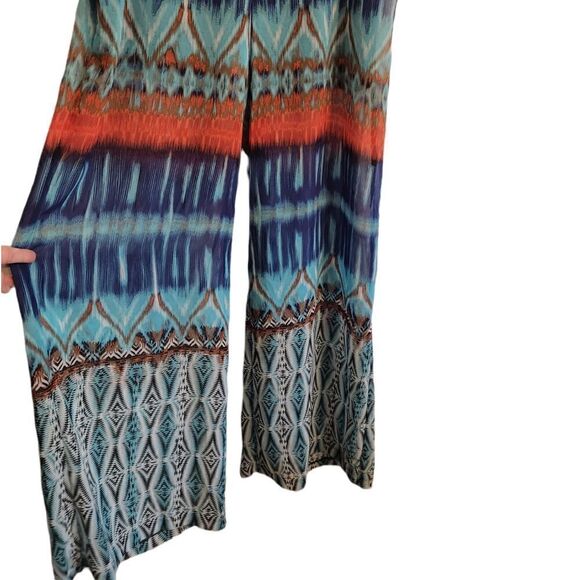 Bisou Bisou Palazzo Sheer Pants Batik Boho Summer Party - Picture 2 of 6